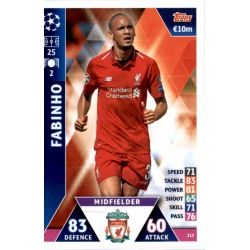 Fabinho Liverpool 212 Match Attax Champions 2018-19