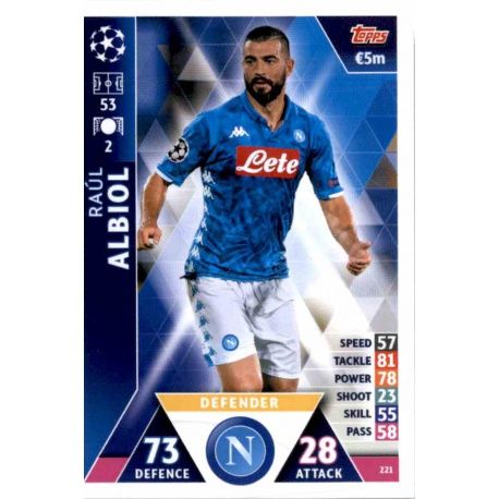 Raúl Albiol SSC Napoli 221 Match Attax Champions 2018-19