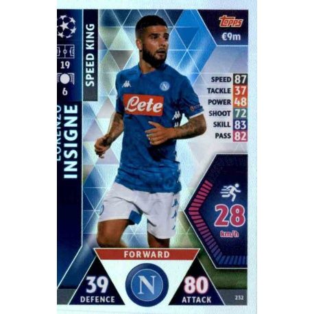 Lorenzo Insigne - Speed King SSC Napoli 232 Match Attax Champions 2018-19