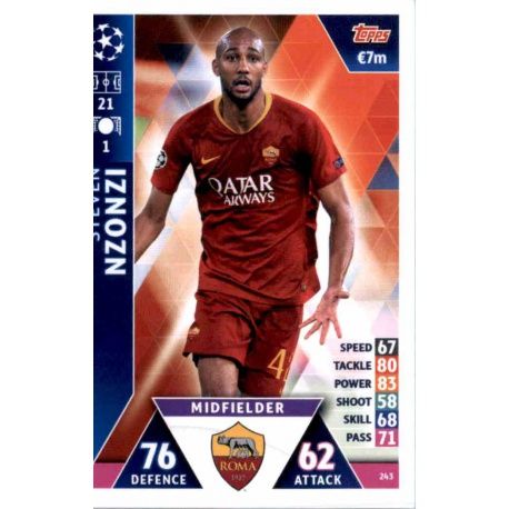 Steven Nzonzi AS Roma 243 Match Attax Champions 2018-19