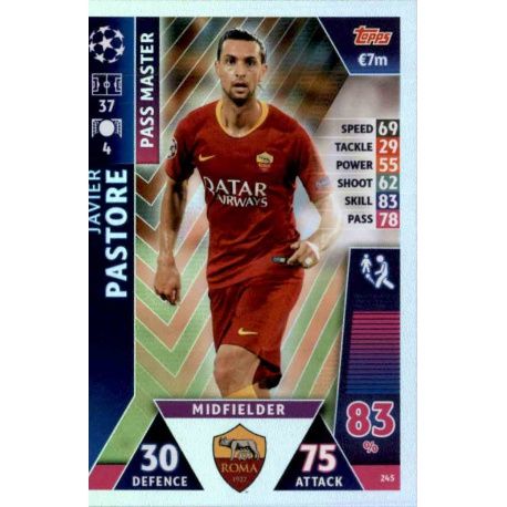 Javier Pastore - Pass Master AS Roma 245 Match Attax Champions 2018-19