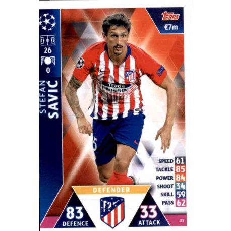 Stefan Savić Atlético Madrid 25 Match Attax Champions 2018-19