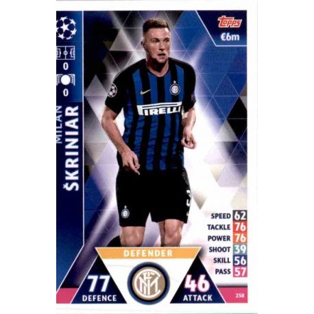 Milan Škriniar Internazionale Milan 258 Match Attax Champions 2018-19