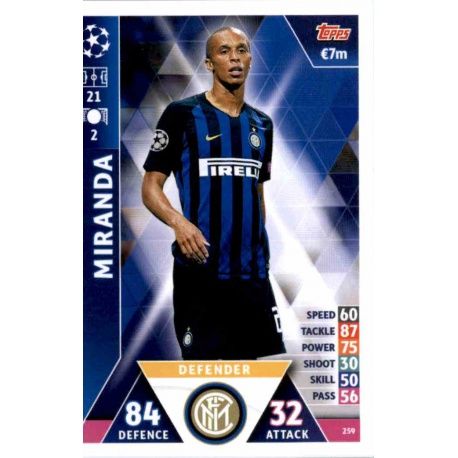 Miranda Internazionale Milan 259 Match Attax Champions 2018-19