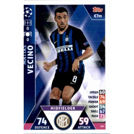 Matías Vecino Internazionale Milan 265 Match Attax Champions 2018-19