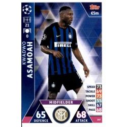 Kwadwo Asamoah Internazionale Milan 267 Match Attax Champions 2018-19