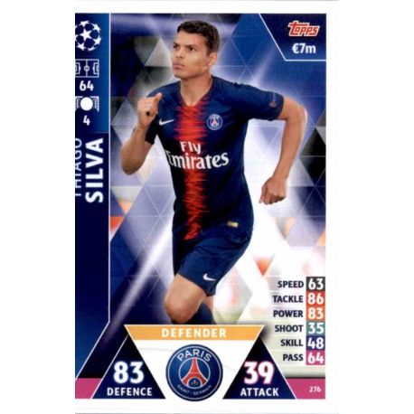 Thiago Silva PSG 276 Match Attax Champions 2018-19