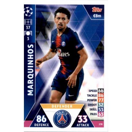 Marquinhos PSG 278 Match Attax Champions 2018-19