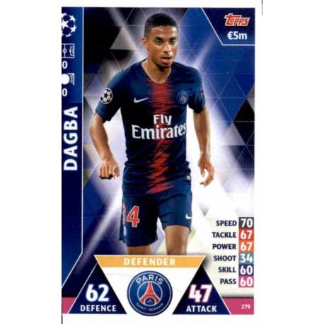 Colin Dagba PSG 279 Match Attax Champions 2018-19