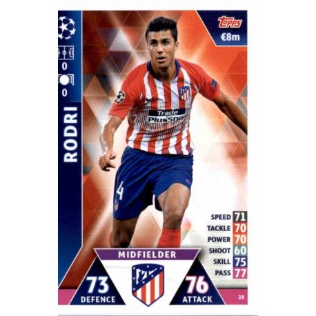 Rodri Atlético Madrid 28 Match Attax Champions 2018-19