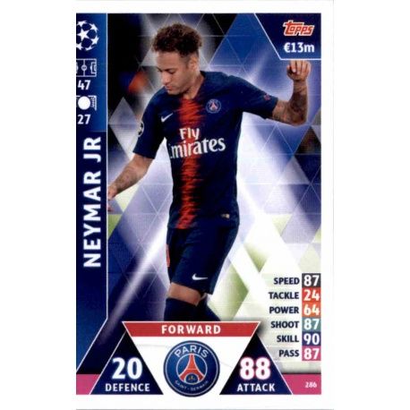Topps Match Attax 2018/19 Neymar Jr Paris St Germain Edición Limitada