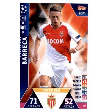 Antonio Barreca AS Monaco 297 Match Attax Champions 2018-19