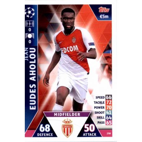 Jean-Euofs Aholou AS Monaco 298 Match Attax Champions 2018-19