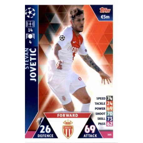 Stevan Jovetić AS Monaco 305 Match Attax Champions 2018-19