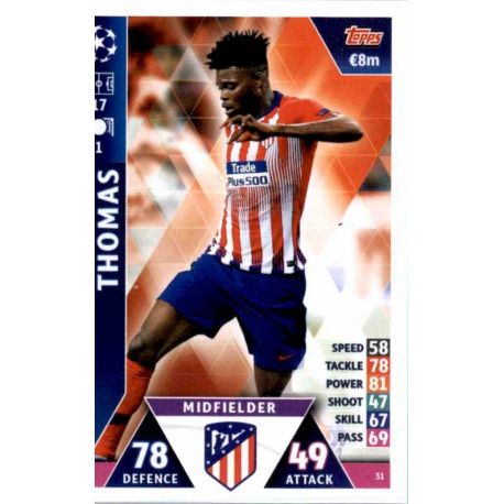 Thomas Atlético Madrid 31 Match Attax Champions 2018-19