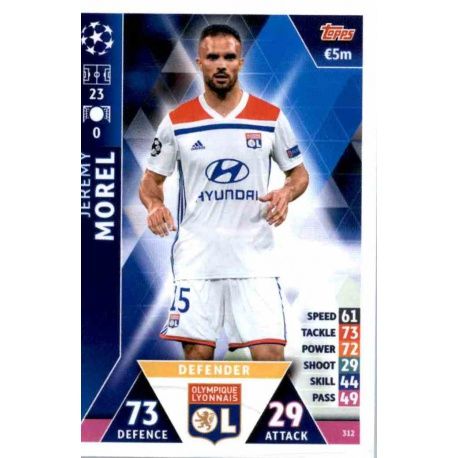 Jérémy Morel Olympique Lyonnais 312 Match Attax Champions 2018-19