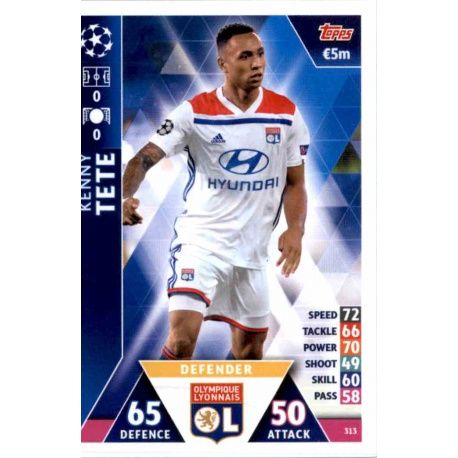 Kenny Tete Olympique Lyonnais 313 Match Attax Champions 2018-19