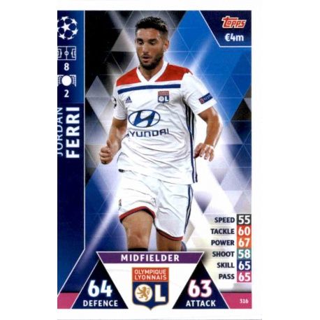 Jordan Ferri Olympique Lyonnais 316 Match Attax Champions 2018-19