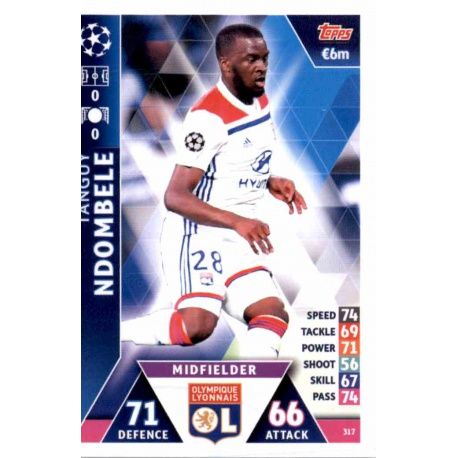 Tanguy Ndombele Olympique Lyonnais 317 Match Attax Champions 2018-19