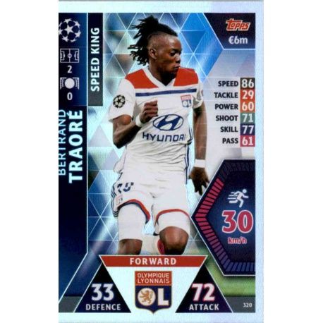 Bertrand Traoré - Speed King Olympique Lyonnais 320 Match Attax Champions 2018-19