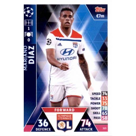 Mariano Diaz Olympique Lyonnais 323 Match Attax Champions 2018-19