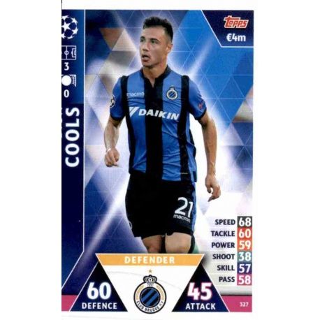 Dion Cools Club Brugge 327 Match Attax Champions 2018-19