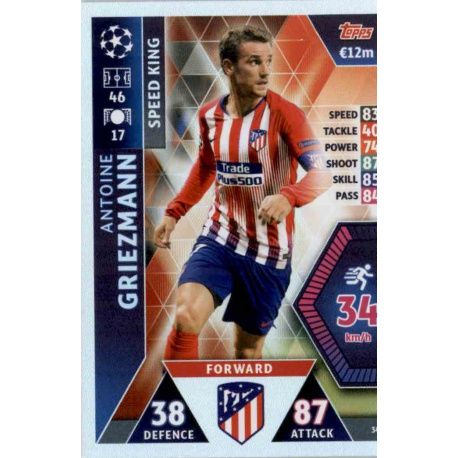 Antoine Griezmann - Speed King Atlético Madrid 34 Match Attax Champions 2018-19