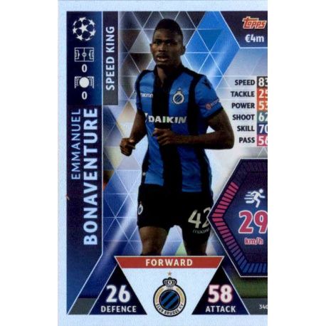 Emmanuel Bonaventure dennis - Speed King Club Brugge 340 Match Attax Champions 2018-19