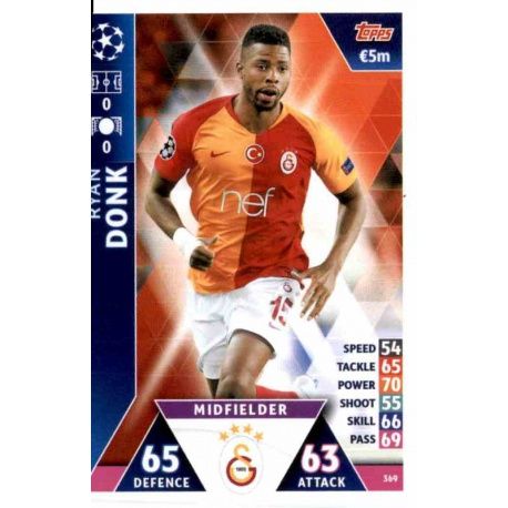 Ryan Donk Galatasaray AS 369 Match Attax Champions 2018-19