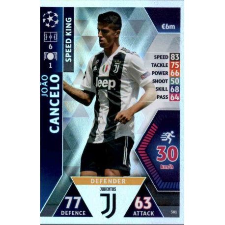 João Cancelo - Speed King Juventus 381 Match Attax Champions 2018-19