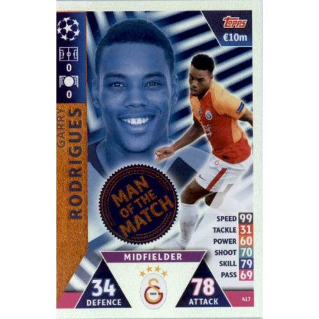 Garry Rodrigues Man of the Match 417 Match Attax Champions 2018-19