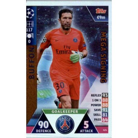 Gianluigi Buffon Mega Signing 424 Match Attax Champions 2018-19