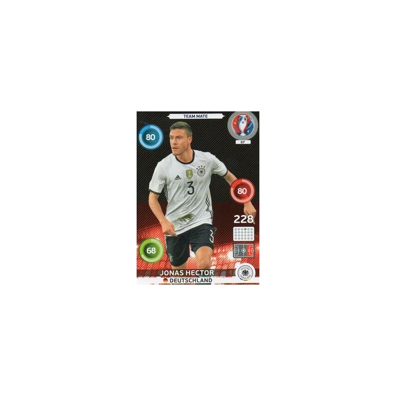 67 Jonas Hector Deutschland Panini Adrenalyn Trading Card Fußball EM 2016 Nr 