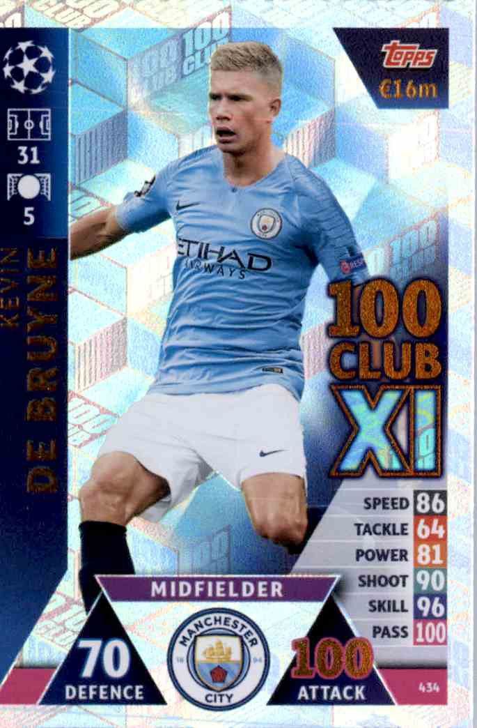 Champions League 18/19 Karte 434 Kevin De Bruyne 100 Club XI 