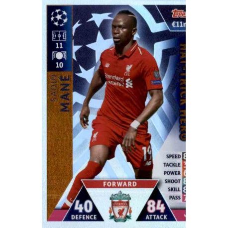 Sadio Mané Hat-Trick Hero 443 Match Attax Champions 2018-19