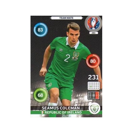 COLEMAN REPUBLIC OF IRELAND CARD PANINI ADRENALYN EURO FRANCE 2016 N.283 