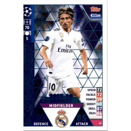 Luka Modrić Real Madrid CF – 2017-18 Winners 48 Match Attax Champions 2018-19