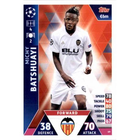 Michy Batshuayi Valencia 69 Match Attax Champions 2018-19