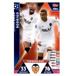 Rodrigo - Simone Zaza - Forward Duo Valencia 72 Match Attax Champions 2018-19