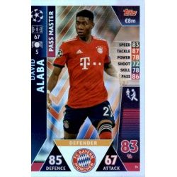 David Alaba - Pass Master Bayern München 76 Match Attax Champions 2018-19