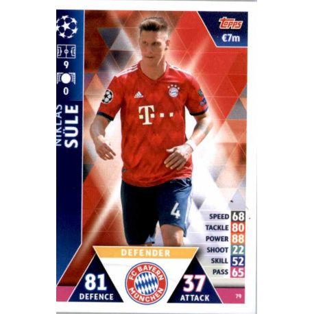 Niklas Süle Bayern München 79 Match Attax Champions 2018-19