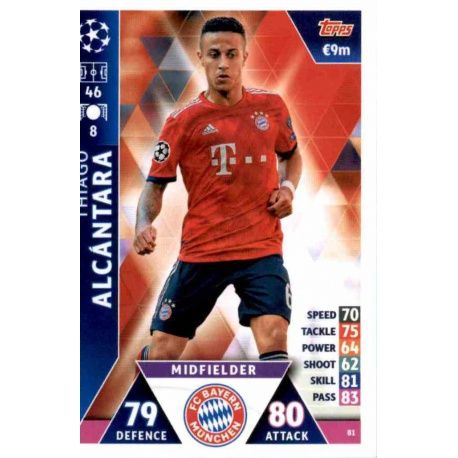 Thiago Alcantara Bayern München 81 Match Attax Champions 2018-19