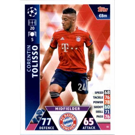 Corentin Tolisso Bayern München 82 Match Attax Champions 2018-19