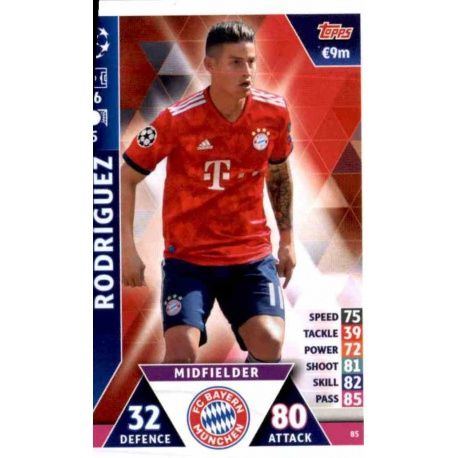 James Rodríguez Bayern München 85 Match Attax Champions 2018-19