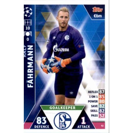 Ralf Fährmann FC Schalke 04 92 Match Attax Champions 2018-19