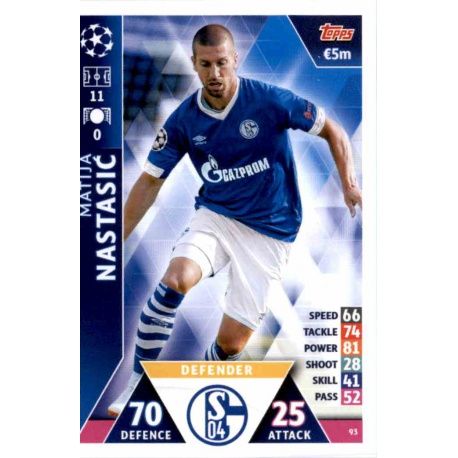 Matija Nastasic FC Schalke 04 93 Match Attax Champions 2018-19