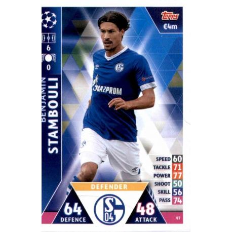 Benjamin Stambouli FC Schalke 04 97 Match Attax Champions 2018-19