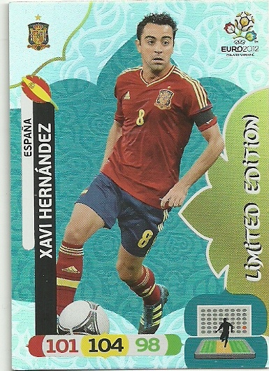 Panini ADRENALYN EURO 2012 tarjetas Maestro Xavi Hernandez frustrado Top