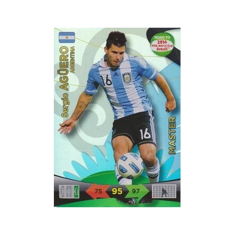 anker gås grafisk Trading Cards Sergio Aguero Master Adrenalyn XL Road to FIFA World Cup 2014