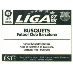 Busquets Barcelona Ediciones Este 1997-98